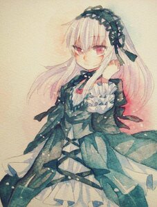 Rating: Safe Score: 0 Tags: 1girl bangs black_ribbon closed_mouth dress eyebrows_visible_through_hair frills hairband image juliet_sleeves long_hair long_sleeves pink_eyes red_eyes ribbon smile solo suigintou traditional_media very_long_hair watercolor_(medium) User: admin