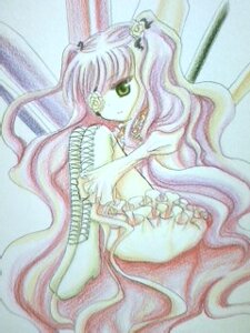 Rating: Safe Score: 0 Tags: 1girl empty_eyes expressionless gradient_hair green_eyes image kirakishou long_hair looking_at_viewer monster_girl multicolored_hair solo traditional_media very_long_hair wavy_hair User: admin