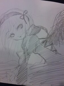 Rating: Safe Score: 0 Tags: 1girl hair_ribbon image long_hair long_sleeves looking_at_viewer monochrome ribbon sketch solo suigintou upper_body User: admin