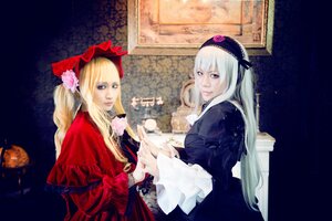 Rating: Safe Score: 0 Tags: 2girls blonde_hair blue_eyes bow candle dress flower lips long_hair long_sleeves looking_at_viewer multiple_cosplay multiple_girls rose tagme User: admin