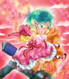 Rating: Safe Score: 0 Tags: 1girl blush bow dress drill_hair flower hinaichigo image long_sleeves pink_flower rose short_hair solo tears User: admin