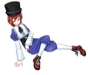 Rating: Safe Score: 0 Tags: 1girl boots brown_eyes brown_footwear brown_hair full_body hat image long_sleeves pantyhose red_eyes short_hair sitting solo souseiseki striped top_hat white_legwear User: admin