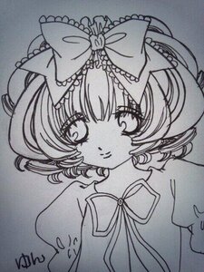 Rating: Safe Score: 0 Tags: 1girl artist_name bangs blush bow dated eyebrows_visible_through_hair eyelashes graphite_(medium) greyscale hair_bow hinaichigo image looking_at_viewer marker_(medium) monochrome photo puffy_short_sleeves puffy_sleeves ribbon short_hair short_sleeves signature smile solo traditional_media upper_body User: admin