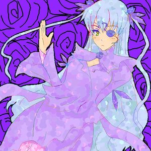 Rating: Safe Score: 0 Tags: 1girl barasuishou blue_rose dress flower hair_ribbon image long_hair long_sleeves purple_dress purple_flower purple_rose purple_theme ribbon rose solo very_long_hair wings User: admin