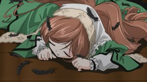 Rating: Safe Score: 0 Tags: 1girl animal_ears auto_tagged brown_hair chen closed_eyes dress feathers hat image jewelry long_hair long_sleeves multiple_tails short_hair solo suiseiseki wings User: admin