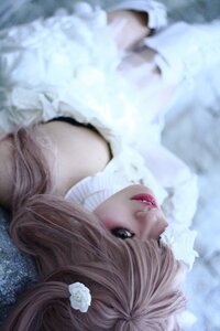 Rating: Safe Score: 0 Tags: 1girl blurry blurry_background blurry_foreground depth_of_field flower green_eyes hair_flower hair_ornament kirakishou lips photo solo User: admin