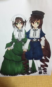 Rating: Safe Score: 0 Tags: 2girls brown_hair dress frills green_dress green_eyes hat heterochromia holding_hands image long_hair long_sleeves looking_at_viewer multiple_girls pair pantyhose red_eyes ribbon short_hair siblings sisters souseiseki suiseiseki twins white_legwear User: admin