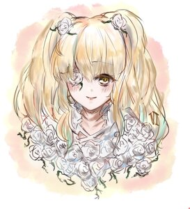 Rating: Safe Score: 0 Tags: 1girl blonde_hair bouquet flower hair_flower hair_ornament image kirakishou long_hair one_eye_closed rose smile solo thorns white_flower white_rose yellow_eyes yellow_rose User: admin