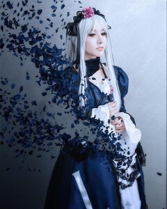 Rating: Safe Score: 0 Tags: 1girl black_dress dress flower gothic_lolita hair_flower hair_ornament lace lips lolita_fashion long_hair long_sleeves petals red_eyes solo suigintou white_hair User: admin
