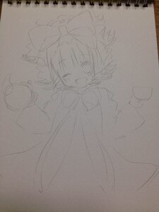 Rating: Safe Score: 0 Tags: 1girl ;d blush bow cup dress graphite_(medium) hair_bow hat hinaichigo image long_sleeves looking_at_viewer monochrome one_eye_closed open_mouth short_hair sketch smile solo teacup teapot traditional_media User: admin