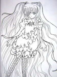 Rating: Safe Score: 0 Tags: 1girl boots cross-laced_footwear dress expressionless flower frills hair_ornament image kirakishou lineart long_hair long_sleeves monochrome solo thigh_boots thighhighs traditional_media two_side_up very_long_hair User: admin