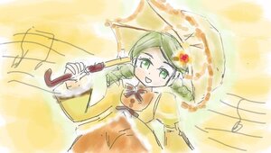 Rating: Safe Score: 0 Tags: 1girl dress flower green_eyes green_hair hair_flower hair_ornament holding holding_umbrella image kanaria long_sleeves open_mouth parasol rain smile solo umbrella User: admin