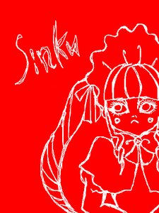 Rating: Safe Score: 0 Tags: 1girl image monochrome red_background red_theme shinku smile solo User: admin