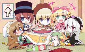 Rating: Safe Score: 0 Tags: 6+girls blonde_hair blue_eyes bonnet bow brown_hair bug butterfly chibi dress green_dress green_eyes green_hair hat head_scarf heterochromia hina_ichigo image insect long_sleeves multiple multiple_girls pink_bow red_eyes shinku siblings silver_hair souseiseki suigintou suiseiseki table tagme twins wings User: admin