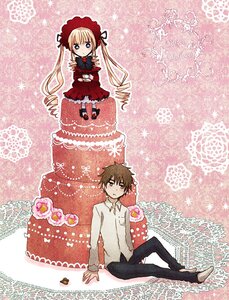 Rating: Safe Score: 0 Tags: 1boy 1girl blonde_hair blue_eyes bonnet bow dress drill_hair image long_hair ribbon shinku sitting solo twintails User: admin