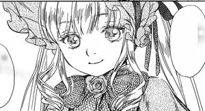 Rating: Safe Score: 0 Tags: 1girl bangs closed_mouth eyebrows_visible_through_hair flower greyscale image long_hair looking_at_viewer monochrome rose shinku simple_background smile solo white_background User: admin