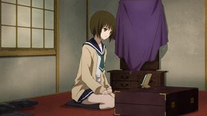 Rating: Safe Score: 0 Tags: 1girl bangs black_legwear blue_skirt brown_eyes brown_hair curtains human image indoors kashiwaba_tomoe kneehighs long_sleeves pleated_skirt sailor_collar school_uniform screenshot serafuku short_hair sitting skirt solo umbrella window User: admin