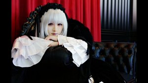 Rating: Safe Score: 0 Tags: 1girl bangs black_dress curtains dress frills hairband lips lolita_fashion long_sleeves looking_at_viewer nail_polish red_eyes sitting solo suigintou white_hair User: admin