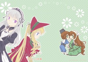 Rating: Safe Score: 0 Tags: 4girls blonde_hair blue_dress brown_hair dress drill_hair frills green_dress green_eyes hairband hat image long_hair long_sleeves multiple multiple_girls polka_dot red_dress shinku short_hair siblings silver_hair sisters souseiseki suigintou suiseiseki tagme top_hat twin_drills twins very_long_hair wings User: admin