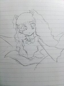 Rating: Safe Score: 0 Tags: 1girl bow greyscale image kirakishou long_hair long_sleeves looking_at_viewer monochrome rain sketch solo traditional_media User: admin