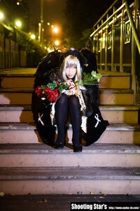 Rating: Safe Score: 0 Tags: 1girl black_legwear flower fur_trim hat looking_at_viewer pantyhose sitting solo suigintou white_hair User: admin