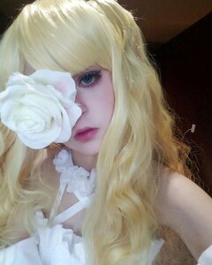 Rating: Safe Score: 0 Tags: 1girl blonde_hair blue_eyes eyelashes flower kirakishou lips long_hair portrait realistic rose solo white_flower white_rose User: admin