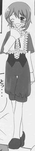 Rating: Safe Score: 0 Tags: 1boy blush full_body greyscale hair_ornament image miki_sayaka monochrome one_eye_closed open_mouth shoes short_hair solo souseiseki standing User: admin