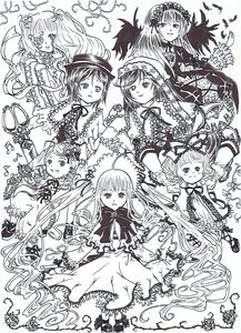 Rating: Safe Score: 0 Tags: 6+girls bow dress flower frills hairband hat hina_ichigo image kanaria lolita_hairband long_hair looking_at_viewer monochrome multiple multiple_girls shinku short_hair siblings sisters smile souseiseki suigintou suiseiseki tagme top_hat twins twintails wings User: admin