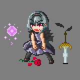 Rating: Safe Score: 0 Tags: 1girl bangs cotton_candy dress full_body holding holding_weapon image mosaic_censoring pixel_art pixelated red_eyes sheep solo suigintou transparent_background weapon User: admin