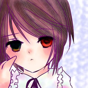 Rating: Safe Score: 0 Tags: 1girl blush brown_hair close-up face hariruri image looking_at_viewer red_eyes short_hair solo souseiseki User: admin