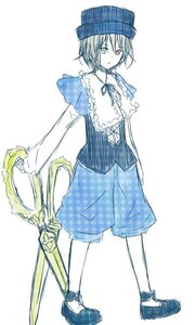 Rating: Safe Score: 0 Tags: 1girl auto_tagged capelet full_body green_eyes hat heterochromia image red_eyes shoes short_hair shorts solo souseiseki standing User: admin