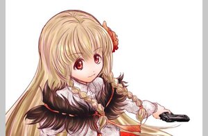Rating: Safe Score: 0 Tags: 1girl blonde_hair braid enju_maiden flower gun hair_flower hair_ornament handgun holding holding_gun long_hair red_eyes shinabeni solo striped twin_braids vertical_stripes weapon User: admin