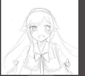 Rating: Safe Score: 0 Tags: 1girl black_border blush braid crying crying_with_eyes_open greyscale image letterboxed long_hair monochrome open_mouth pointy_ears simple_background sketch solo suigintou tears upper_body white_background User: admin