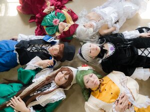 Rating: Safe Score: 0 Tags: 4girls blonde_hair bow brown_hair closed_eyes dress frills hat lips long_hair multiple_boys multiple_cosplay multiple_girls realistic tagme top_hat User: admin