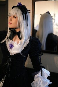 Rating: Safe Score: 0 Tags: 1girl 3d black_dress blurry choker dress frills gothic_lolita lips lolita_fashion long_hair long_sleeves photo solo suigintou User: admin