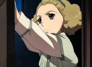 Rating: Safe Score: 0 Tags: 1girl blonde_hair hairband human looking_at_viewer sarah school_uniform screenshot shirt short_hair short_sleeves solo upper_body wavy_hair User: admin