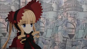 Rating: Safe Score: 0 Tags: 1girl bangs blonde_hair blue_eyes bonnet bow dress drill_hair flower hat image long_hair long_sleeves ribbon rose shinku solo twintails watermark User: admin