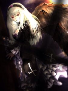 Rating: Safe Score: 0 Tags: 1girl black_dress black_wings breasts cleavage detached_collar dress flower frilled_sleeves frills hairband image long_hair long_sleeves puffy_sleeves red_eyes rose silver_hair solo suigintou wings User: admin