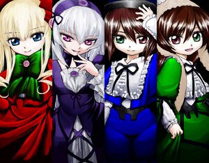 Rating: Safe Score: 0 Tags: 4girls bad_id bad_pixiv_id blonde_hair blue_dress blue_eyes brown_hair dress frills green_dress green_eyes hairband hat heterochromia image iseki_(kuroshura_no_tabiji) long_hair long_sleeves looking_at_viewer multiple multiple_girls open_mouth purple_eyes red_eyes rozen_maiden shinku short_hair siblings silver_hair sisters smile souseiseki suigintou suiseiseki tagme twins very_long_hair User: admin