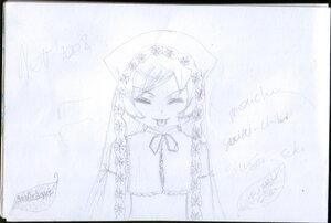 Rating: Safe Score: 0 Tags: 1girl animal_ears blush braid cat_ears closed_eyes dress image letterboxed long_hair long_sleeves monochrome smile solo suiseiseki twin_braids User: admin