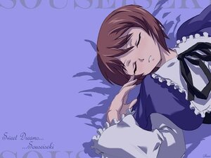Rating: Safe Score: 0 Tags: 1girl artist_name auto_tagged bangs blush brown_hair closed_eyes dated dress frills image long_sleeves lying short_hair solo souseiseki twitter_username User: admin