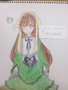Rating: Safe Score: 0 Tags: 1girl brown_hair dress frills green_dress green_eyes head_scarf heterochromia image long_hair long_sleeves looking_at_viewer red_eyes simple_background smile solo suiseiseki traditional_media very_long_hair watercolor_(medium) User: admin