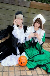 Rating: Safe Score: 0 Tags: 2girls brown_hair dress halloween jack-o'-lantern long_hair multiple_cosplay multiple_girls red_eyes smile suigintou suiseiseki tagme wings User: admin