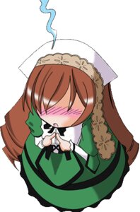 Rating: Safe Score: 0 Tags: 1girl blush brown_hair chibi dress green_dress image long_hair long_sleeves open_mouth simple_background solo suiseiseki white_background |_| User: admin