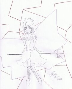 Rating: Safe Score: 0 Tags: 1girl auto_tagged boots choker cross-laced_footwear dress image kirakishou monochrome short_hair solo standing traditional_media User: admin