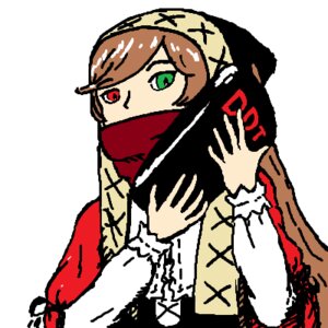 Rating: Safe Score: 0 Tags: brown_hair grabbing green_eyes heterochromia image long_sleeves oekaki red_eyes scarf short_hair solo suiseiseki white_background User: admin