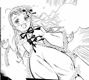 Rating: Safe Score: 0 Tags: 1girl :d ahoge blush dress flower frills greyscale hair_flower hair_ornament image kanaria long_hair long_sleeves monochrome open_mouth ribbon smile solo wavy_hair User: admin