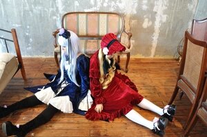 Rating: Safe Score: 0 Tags: 1girl bench black_legwear long_hair multiple_cosplay multiple_girls outdoors pantyhose scarf tagme User: admin