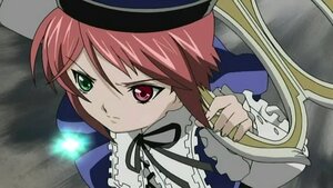 Rating: Safe Score: 0 Tags: 1girl auto_tagged collar dress frills green_eyes hat heterochromia image long_sleeves looking_at_viewer red_eyes ribbon short_hair simple_background solo souseiseki upper_body User: admin
