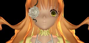 Rating: Safe Score: 0 Tags: 1girl bangs bare_shoulders black_background blonde_hair choker dress face flower green_eyes hair_ornament image kirakishou long_hair portrait rose simple_background smile solo white_flower User: admin